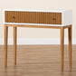 Odile Console Table - Mid-Century Modern Two-Tone Natural Brown and White Bayur Wood with 1 Drawer for Stylish Storage and Display