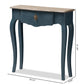 Mazarine Console Table Classic Provincial Blue Spruce Finish for Elegant Home Decor