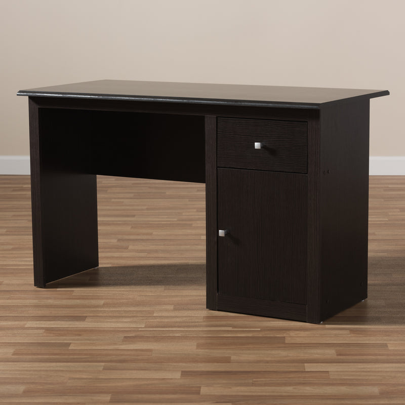 Belora Modern Wenge Brown Desk - Contemporary Home Office Furniture with Sleek Design and Ample Workspace