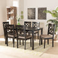 Ramiro Dining Set Modern Contemporary Grey Fabric Upholstered Walnut Brown Finished Wood 7-Piece