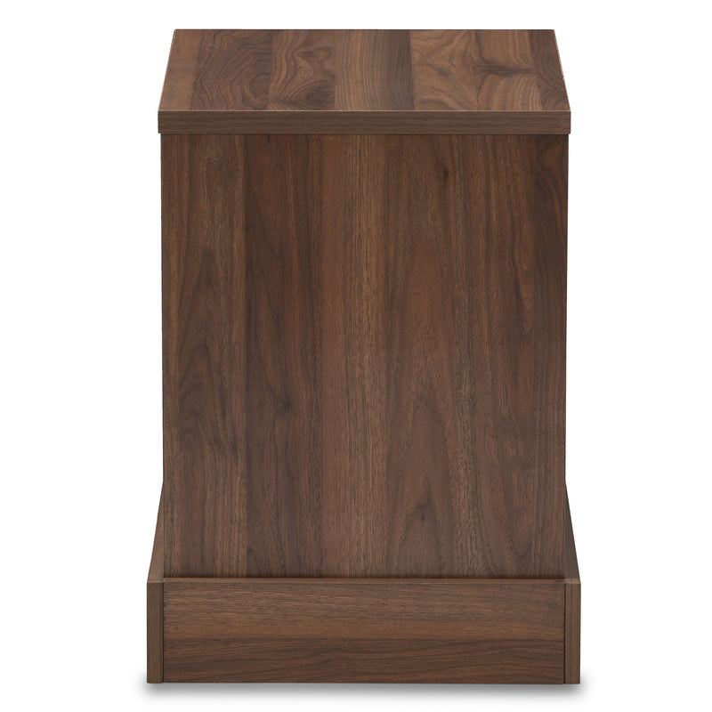 Burnwood Modern Nightstand Walnut Brown Finished Wood with 1 Drawer for Bedroom Storage