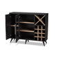 Pietro Wine Cabinet Mid-Century Modern Dark Grey and Oak Finished