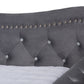 Abbie Daybed - Traditional and Transitional Grey Velvet Fabric Upholstered with Crystal Tufting