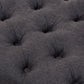 Annabelle Ottoman Modern and Contemporary Dark Grey Fabric Upholstered Walnut Wood Finished Button-Tufted Storage