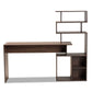 Foster Modern Walnut Brown Wood Storage Desk with Shelves for Contemporary Home Office Organization