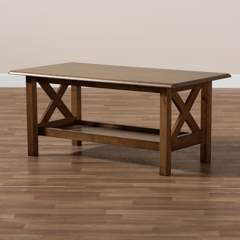 Reese Coffee Table - Traditional Walnut Brown Rectangular Wood Design for Elegant Living Rooms