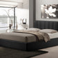 Templemore Black Leather Contemporary Bed