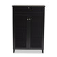 Coolidge Shoe Storage Cabinet Modern and Contemporary Dark Grey Finished 5-Shelf Wood with Drawer