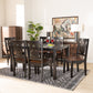 Luisa Dining Set Modern and Contemporary Transitional Dark Brown Finished Wood 7-Piece