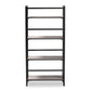 Lakota 4-Tier Display Shelf in Light Grey Wood and Black Metal - Modern Industrial Storage Unit for Home or Office Decor