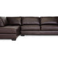 Orland Sectional Sofa Set Brown Leather Modern with Left Facing Chaise