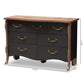 Romilly 7-Drawer Dresser in Black and Oak Finished Wood - Country Cottage Farmhouse Storage Solution