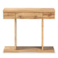 Otis Console Table Modern Oak Brown Finished Wood with 3 Drawers for Stylish Storage and Display