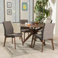 Kimberly Dining Set Mid-Century Modern Beige and Brown Fabric 5-Piece