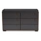 Rikke Dresser: Modern Two-Tone Gray and Walnut Finished Wood 6-Drawer Storage Solution for Bedroom Organization