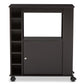 Ontario Modern Dry Bar and Wine Cabinet in Dark Brown Wood - Stylish Storage Solution