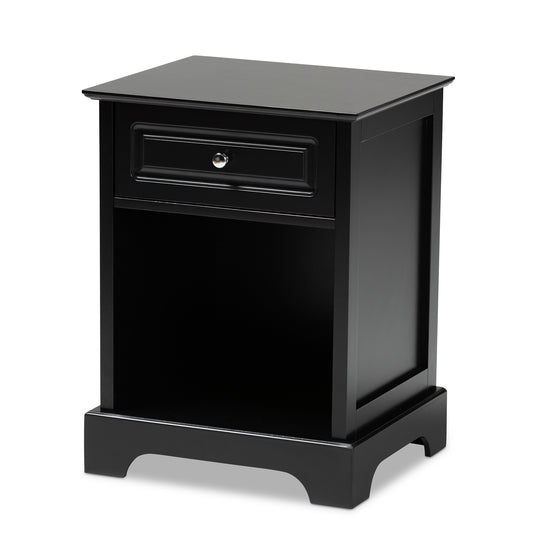 Chase End Table Modern Transitional Black Finished 1-Drawer Wood