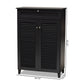 Coolidge Shoe Storage Cabinet Modern and Contemporary Dark Grey Finished 5-Shelf Wood with Drawer