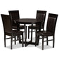 Irma Dining Set Modern 5-Piece Dark Brown Faux Leather Upholstered Dining Furniture with Finished Wood