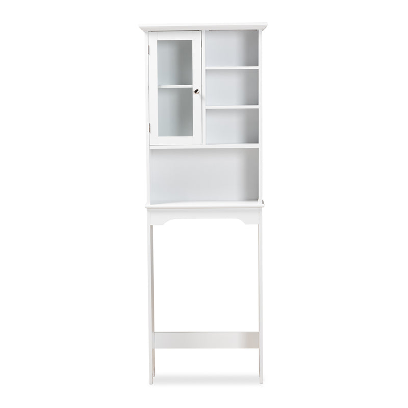 Campbell Bathroom Storage Cabinet Modern White Finished Wood Over the Toilet Organizer for Space-Saving Solutions