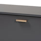 Kelson Modern TV Stand Contemporary Dark Grey and Gold Finished Wood Entertainment Center for Living Room