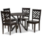 Ela Modern Contemporary Dining Set 5-Piece Dark Brown Finished Wood Furniture for Stylish Dining Rooms