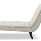 Layla Chaise Lounge Mid-century Modern Light Beige Fabric Upholstered Button-tufted