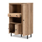 Patterson Kitchen Storage Cabinet Modern Oak Brown Finish with 1 Drawer for an Organized Space