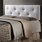 Dalini Headboard - Modern and Contemporary Full Black Faux Leather with Faux Crystal Buttons