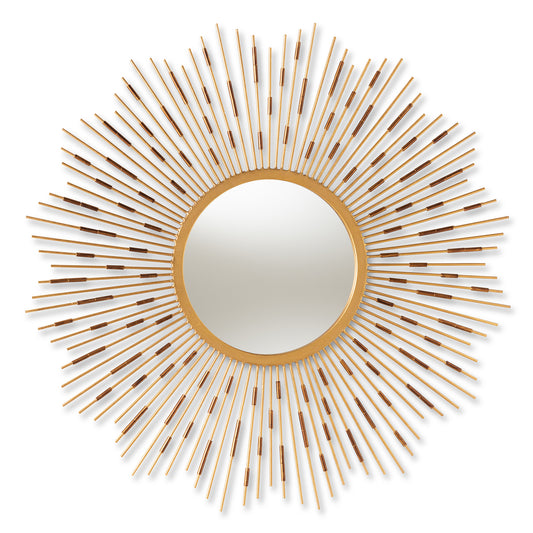 Apollonia Sunburst Accent Wall Mirror in Modern Gold Finish for Stylish Home Decor