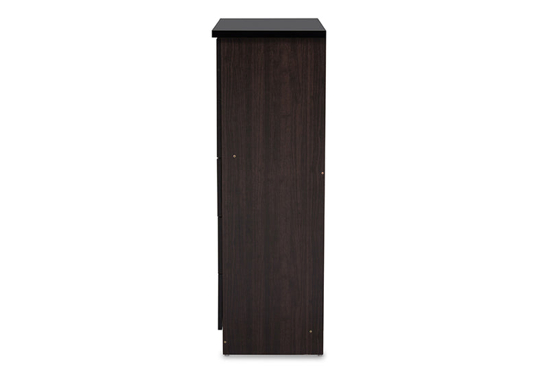 Colburn Tallboy Storage Chest Modern and Contemporary 5-Drawer Dark Brown Finish Wood