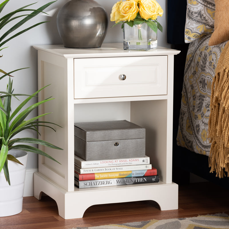 Chase End Table Modern Transitional Black Finished 1-Drawer Wood