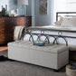 Roanoke Ottoman Modern and Contemporary Beige Fabric Upholstered Grid-Tufting Storage Bench