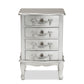 Callen End Table Classic and Traditional Brushed Silver Finished Wood 4-Drawer