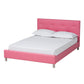 Barbara Contemporary Glam Full Size 3-Piece Bedroom Set in Pink Faux Leather, Stylish Modern Design for Chic Decor