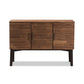 Selena Mid-Century Modern Sideboard Buffet Brown Wood 3-Door Storage Cabinet for Dining or Living Room