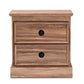 Ryker Nightstand Modern 2-Drawer Wood Design with Oak Finish for Bedroom Storage