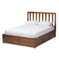 Raurey Storage Platform Bed - Modern and Contemporary Walnut Finish