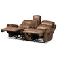 Buckley 3-Piece Reclining Living Room Set in Modern Light Brown Faux Leather Upholstery