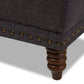 Annabelle Ottoman Modern and Contemporary Dark Grey Fabric Upholstered Walnut Wood Finished Button-Tufted Storage