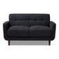 Allister Loveseat Mid-Century Modern Dark Grey Fabric Upholstered