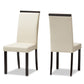 Daveney Dining Chair Set of 2 Modern Cream Faux Leather Upholstered Chairs for Stylish Dining Rooms