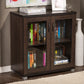 Zentra Sideboard Modern and Contemporary Dark Brown Storage Cabinet with Glass Doors