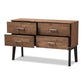 Selena Mid-Century Modern Dresser Brown Wood 4-Drawer Storage Chest for Bedroom or Living Room