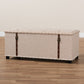 Kyra Ottoman Modern and Contemporary Beige Fabric Upholstered Storage Trunk