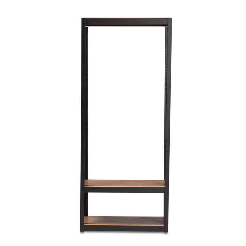 Elton Closet Organizer Modern Black Finished Metal 3-Shelf Free-Standing Storage Solution for Home and Office