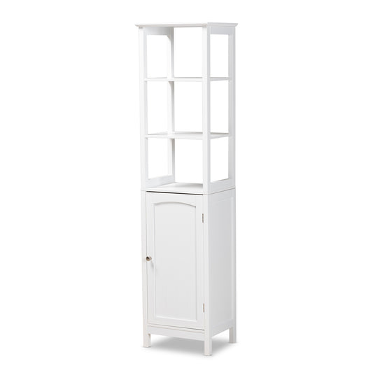 Beltran Bathroom Storage Cabinet Modern White Finished Wood Organizer for Stylish Home Décor and Efficient Space Management