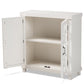 Carlena Sideboard - Modern White Wood Storage Cabinet with Mirrored Glass, 2-Door Design for Dining or Living Room