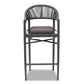 Wendell Outdoor Bar Stool Modern Contemporary Design Grey Finished Rope Metal Construction Stylish Patio Seating