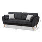 Miranda Sofa Mid-Century Modern Dark Grey Fabric Upholstered